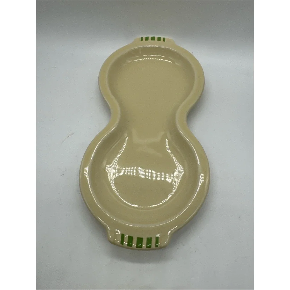 Fiesta Ware HLCCA  Covered Sugar Bowl & Creamer Figure 8 Tray Green Stripe